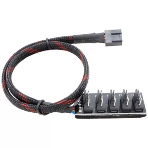 מפצל מאווררים Hankpower Fan Hub 5 in 1 PWM 4Pin Splitter צבע שחור