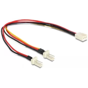מתאם Delock 3pin Female to 2x 3pin Male 22cm 89343