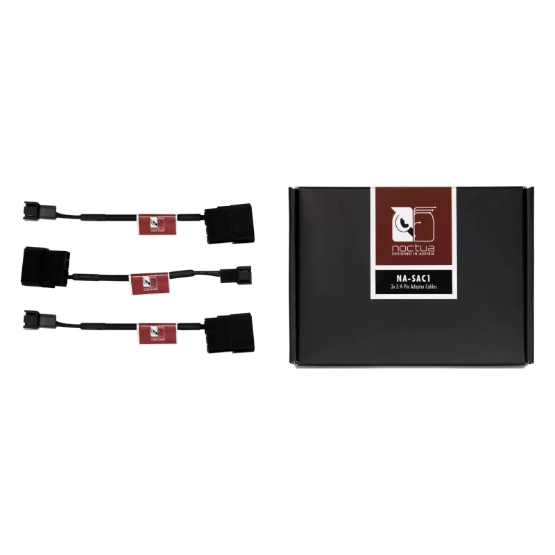 Cable Adapter Noctua NA-SAC1 Molex to 3-Pin Fan Adapter Cable 3 pcs NA-SAC1 Color:black