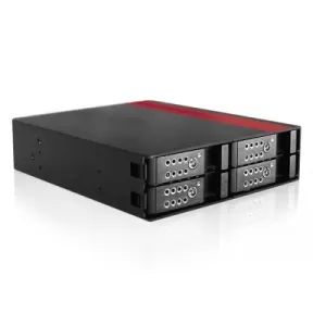 מתאם iStarUSA 5.25" to 4x 2.5" SATA SAS 6 Gbps HDD Hot-swap Rack BPU-124DE-SS צבע שחור
