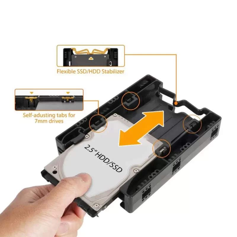 Hard Drive Adapter ICY DOCK EZ-Fit Lite 2x 2.5" to 3.5" Drive Bay MB290SP-B Color:black