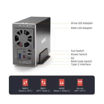 Внешний бокс для жёсткого диска Maiwo HDD 3.5 DUAL BAY USB3.2 RAID K35272U3