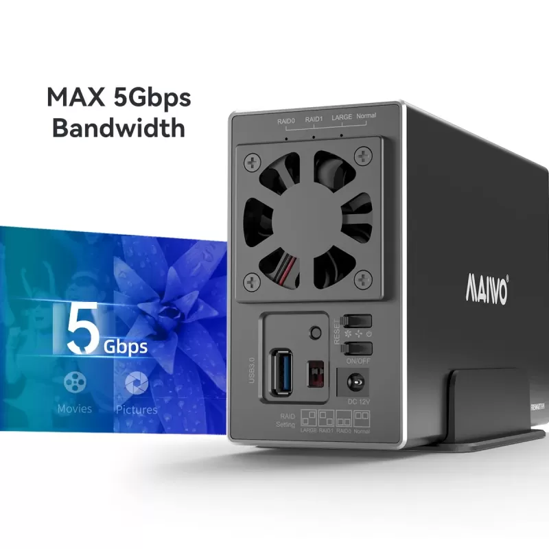 External box for hard drive Maiwo HDD 3.5 DUAL BAY USB3.2 RAID K35272U3 External box for hard drive Maiwo HDD 3.5 DUAL BAY USB3.2 RAID K35272U3