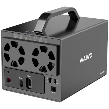 מארז חיצוני לדיסקים קשיחים Maiwo K35274D 4-Bay RAID USB-C HDMI K35274D צבע שחור