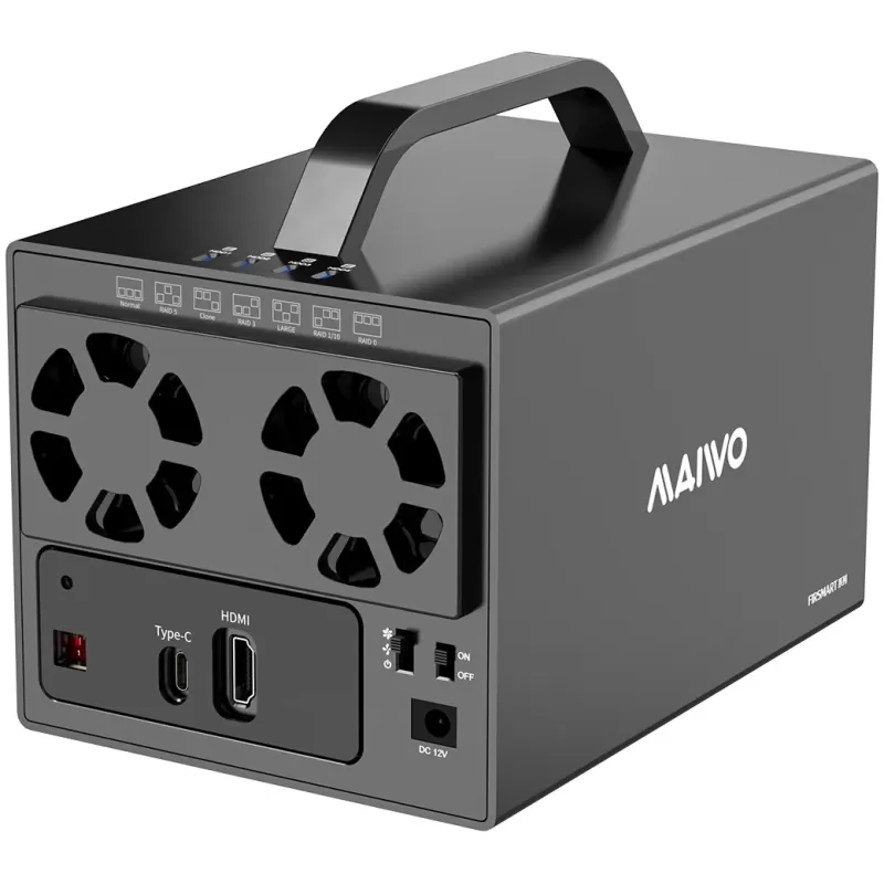 Корпус Maiwo K35274D 4-Bay RAID USB-C HDMI K35274D Цвет:чёрный