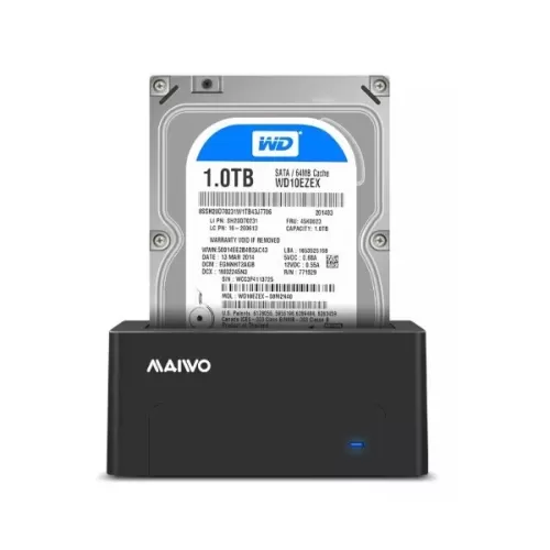 תחנת עגינה Maiwo 1-BAY USB3 3.5″/2.5″ DOCKING STATION K308 צבע שחור תחנת עגינה Maiwo 1-BAY USB3 3.5″/2.5″ DOCKING STATION K308 צבע שחור