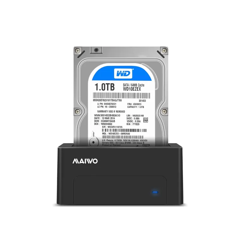 תחנת עגינה Maiwo 1-BAY USB3 3.5″/2.5″ DOCKING STATION K308 צבע שחור תחנת עגינה Maiwo 1-BAY USB3 3.5″/2.5″ DOCKING STATION K308 צבע שחור