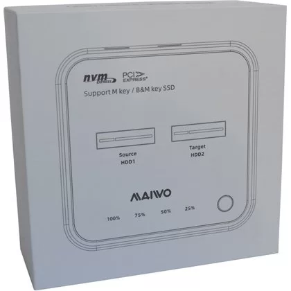 Adapter Maiwo K3016P Dual-Bay USB 3.2 Gen2 Type-C to M.2 NVMe K3016P