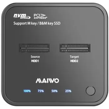 מתאם Maiwo K3016P Dual-Bay USB 3.2 Gen2 Type-C to M.2 NVMe K3016P