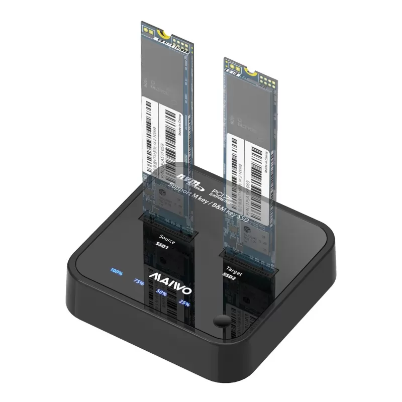 Adapter Maiwo K3016P Dual-Bay USB 3.2 Gen2 Type-C to M.2 NVMe K3016P