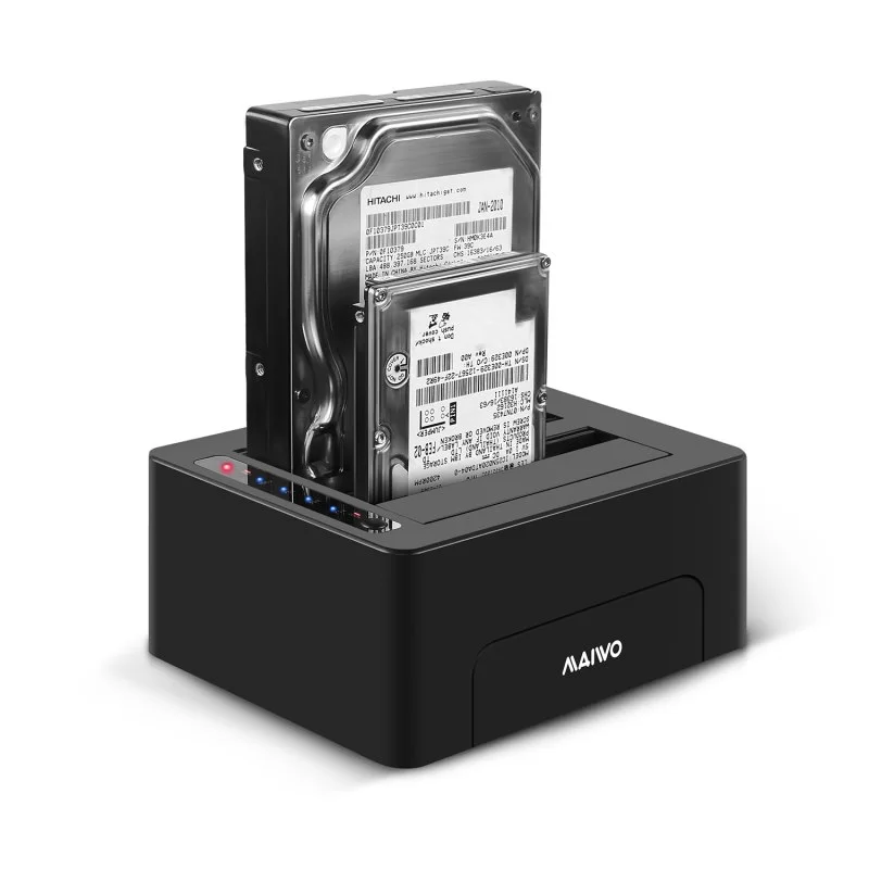 Dock Station Maiwo Dual Bays Hard Drive Docking Station K3082 Color:black