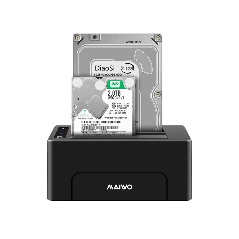 Dock Station Maiwo Dual Bays Hard Drive Docking Station K3082 Color:black