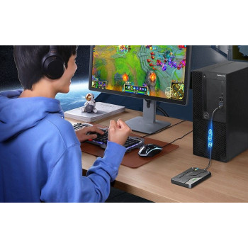 קופסא חיצונית לדיסק UGREEN USB-C/A to SSD/HDD 2.5" SATA 7/9.5mm Gaming RGB 60615