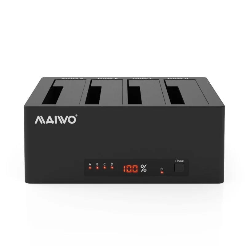 תחנת עגינה Maiwo Four Bays HDD Docking Station with Digital display K3084A צבע שחור