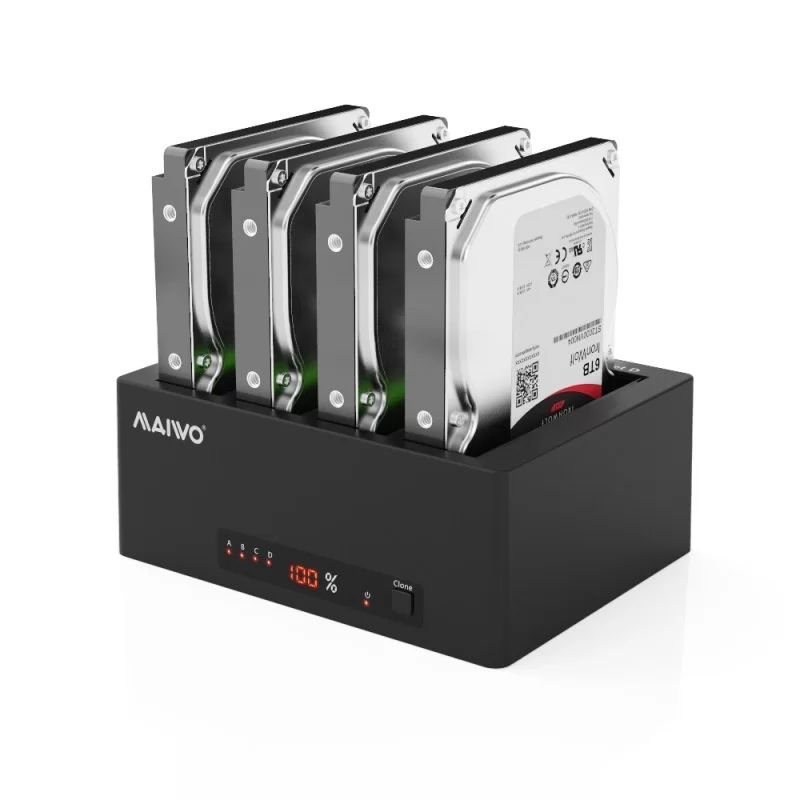 תחנת עגינה Maiwo Four Bays HDD Docking Station with Digital display K3084A צבע שחור