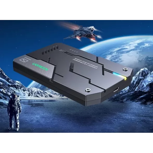 קופסא חיצונית לדיסק UGREEN USB-C/A to SSD/HDD 2.5" SATA 7/9.5mm Gaming RGB Enclosure 60615 קופסא חיצונית לדיסק UGREEN USB-C/A to SSD/HDD 2.5" SATA 7/9.5mm Gaming RGB Enclosure 60615