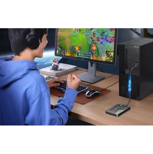קופסא חיצונית לדיסק UGREEN USB-C/A to SSD/HDD 2.5" SATA 7/9.5mm Gaming RGB Enclosure 60615 קופסא חיצונית לדיסק UGREEN USB-C/A to SSD/HDD 2.5" SATA 7/9.5mm Gaming RGB Enclosure 60615