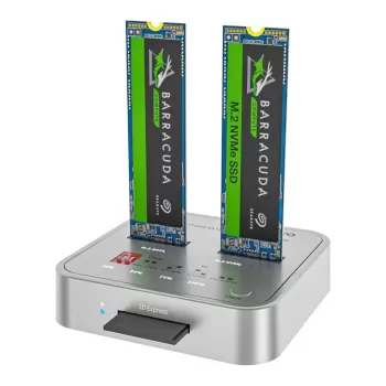 תחנת עגינה ומשכפל דיסקים Maiwo K3016CL M.2 SATA/NVMe Docking Station 10Gbps K3016CL צבע כסוף