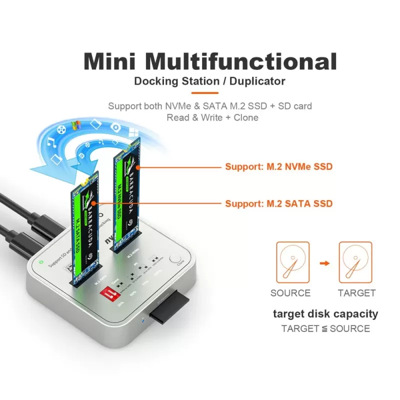 Maiwo K3016CL M.2 SATA/NVMe Docking Station 10Gbps K3016CL