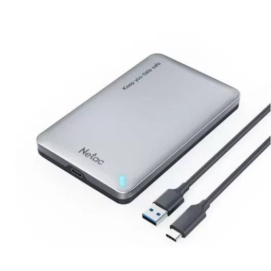 External box for hard drive Netac USB Type-C/A 2.5" Inch SATA HDD Case