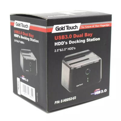 Hard Disk Enclosure Gold Touch USB3.0 Dual Bay HDD’s Docking Station E-HDDS2-U3 Hard Disk Enclosure Gold Touch USB3.0 Dual Bay HDD’s Docking Station E-HDDS2-U3