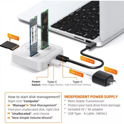 Maiwo Type-C to M.2/NVME Plus Card Reader K3016SD