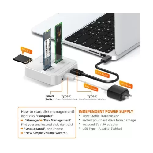 Maiwo Type-C to M.2/NVME Plus Card Reader K3016SD