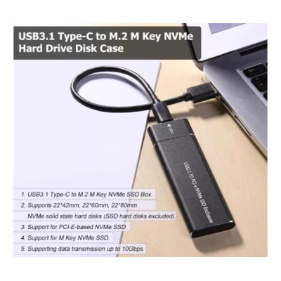 External box for hard drive Gold Touch USB3.1 To M.2 NVMe Type-C External box for hard drive Gold Touch USB3.1 To M.2 NVMe Type-C
