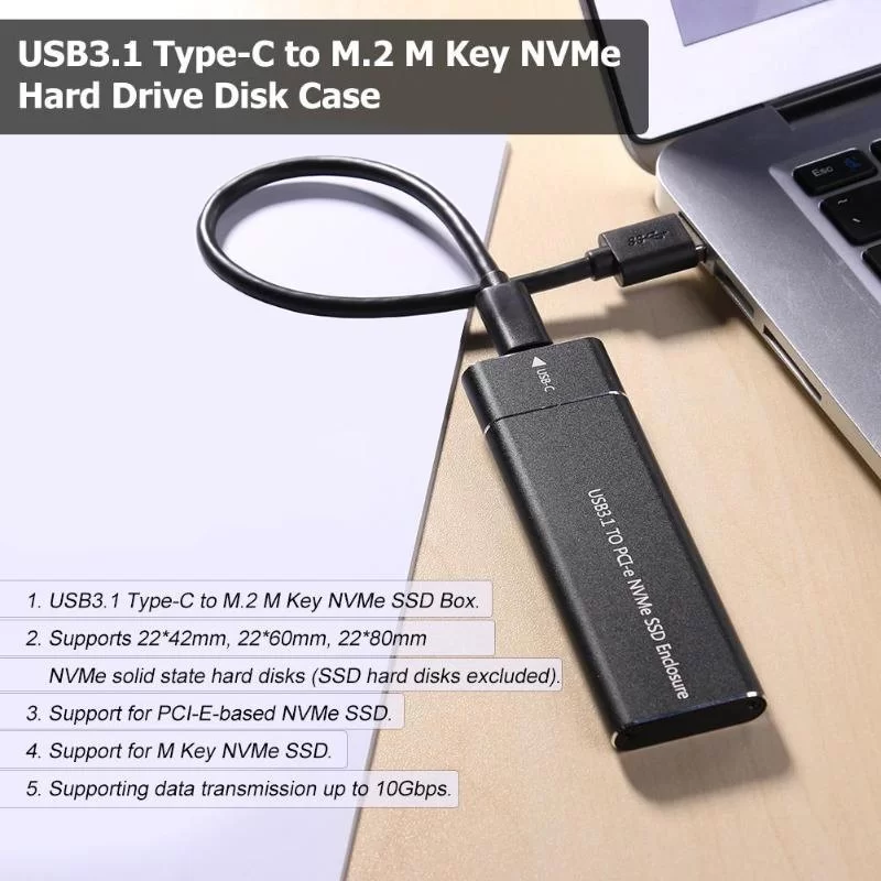 External box for hard drive Gold Touch USB3.1 To M.2 NVMe Type-C E-USB3.1-M2-NVME