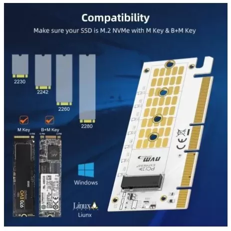 Адаптер Maiwo M.2 NVMe SSD to PCIe Adapter Card KT058A Адаптер Maiwo M.2 NVMe SSD to PCIe Adapter Card KT058A