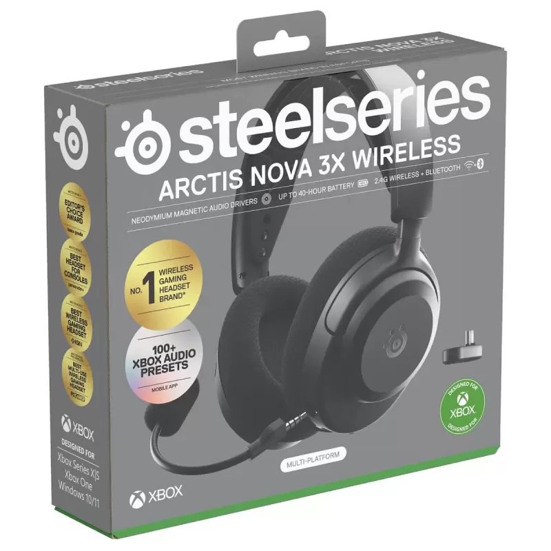 אוזניות גיימינג אלחוטיות SteelSeries Arctis Nova 3X XBOX Wireless שחור אוזניות גיימינג אלחוטיות SteelSeries Arctis Nova 3X XBOX Wireless שחור