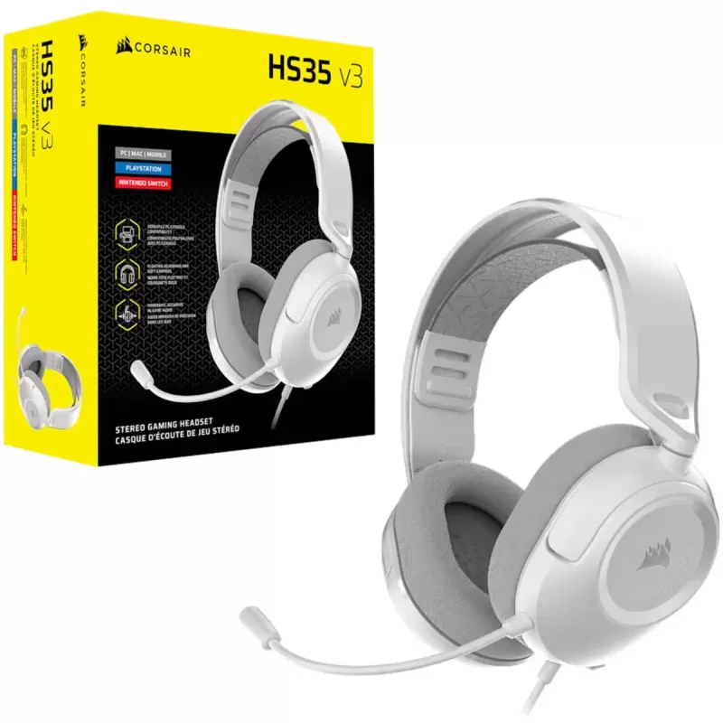 Wired Gaming Headphones Corsair HS35 v3 white