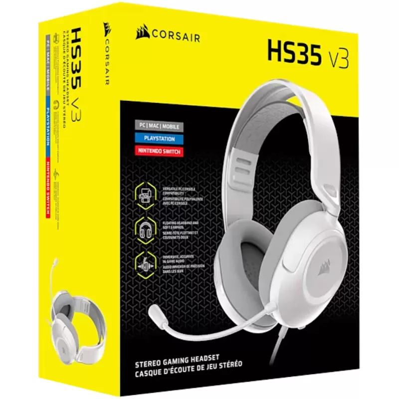 Wired Gaming Headphones Corsair HS35 v3 white