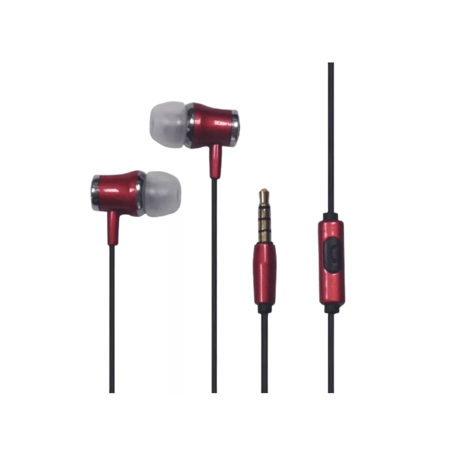 In-ear stereo Headphones with microphone Silver Line FDH-105 red