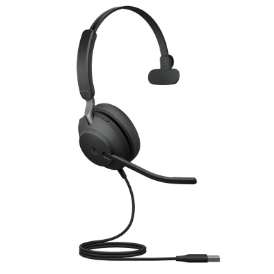 Проводные моно накладные наушники с встроенным микрофоном Jabra Evolve2 40 MS Проводные моно накладные наушники с встроенным микрофоном Jabra Evolve2 40 MS