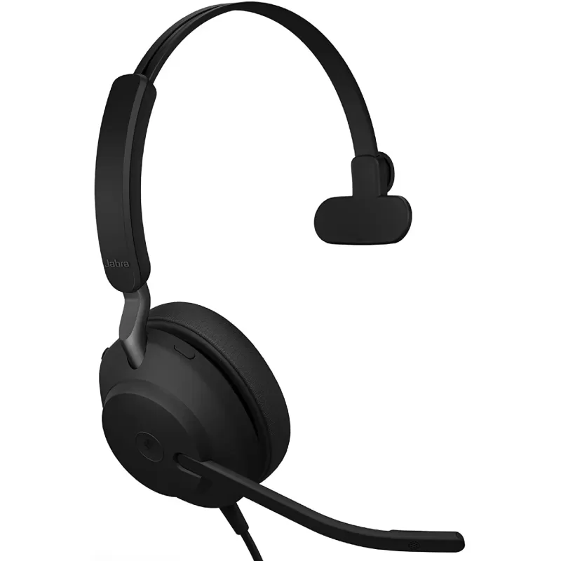 אוזניות קשת מונו חוטיות עם מיקרופון מובנה Jabra Evolve2 40 MS Mono USB-A Headset צבע שחור