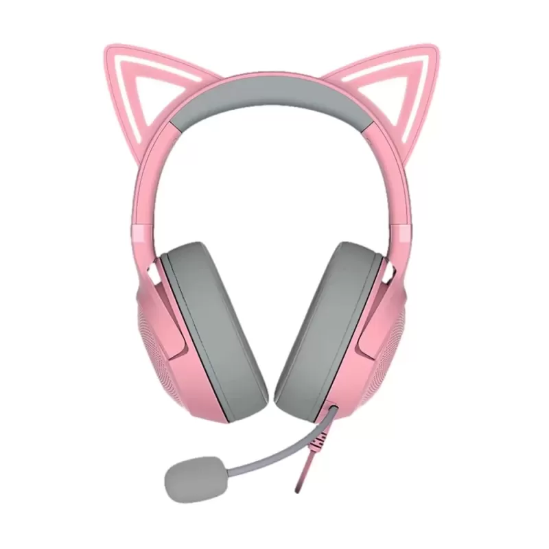 אוזניות גיימינג חוטיות RAZER KRAKEN KITTY V2 ורוד