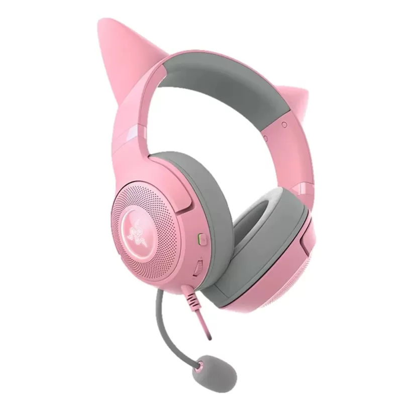 אוזניות גיימינג חוטיות RAZER KRAKEN KITTY V2 ורוד