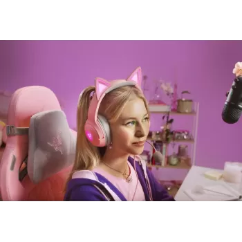 אוזניות גיימינג חוטיות RAZER KRAKEN KITTY V2 ורוד אוזניות גיימינג חוטיות RAZER KRAKEN KITTY V2 ורוד