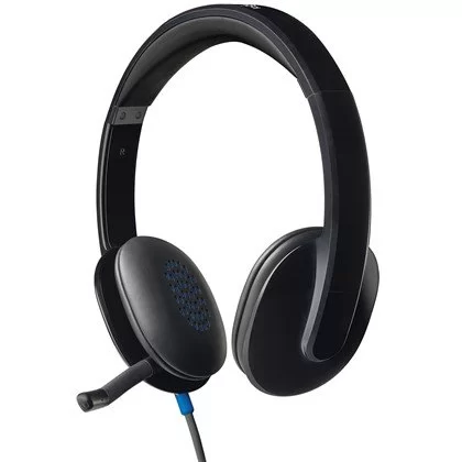אוזניות חוטיות Logitech USB H540 צבע שחור