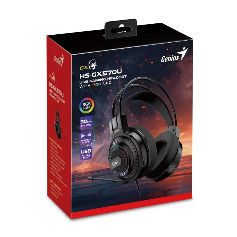 אוזניות גיימינג חוטיות Genius HS-GX570U Gaming Headset