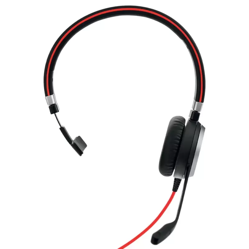 אוזניות קשת מונו חוטיות עם מיקרופון מובנה Jabra Evolve 40 MS Mono USB-A Headset צבע שחור