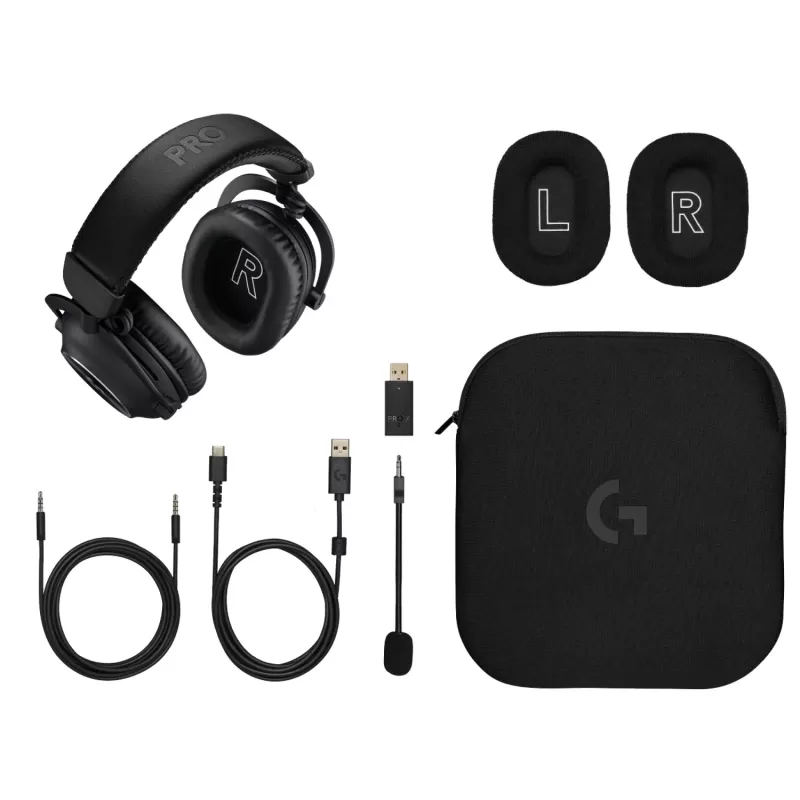אוזניות גיימינג אלחוטיות Logitech PRO X2 LIGHTSPEED צבע שחור
