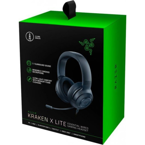 אוזניות גיימינג חוטיות RAZER ‎Kraken X Lite צבע שחור..