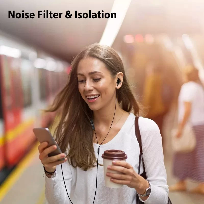 Наушники со встроенным микрофоном, подходящие для занятий спортом (Earbuds) Avantree Wired Headphones & Mic – Earbuds With In-line Control Цвет:чёрный