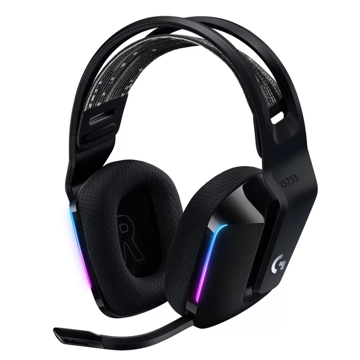 Беспроводные игровые накладные наушники с встроенным микрофоном Logitech G733 Lightspeed black