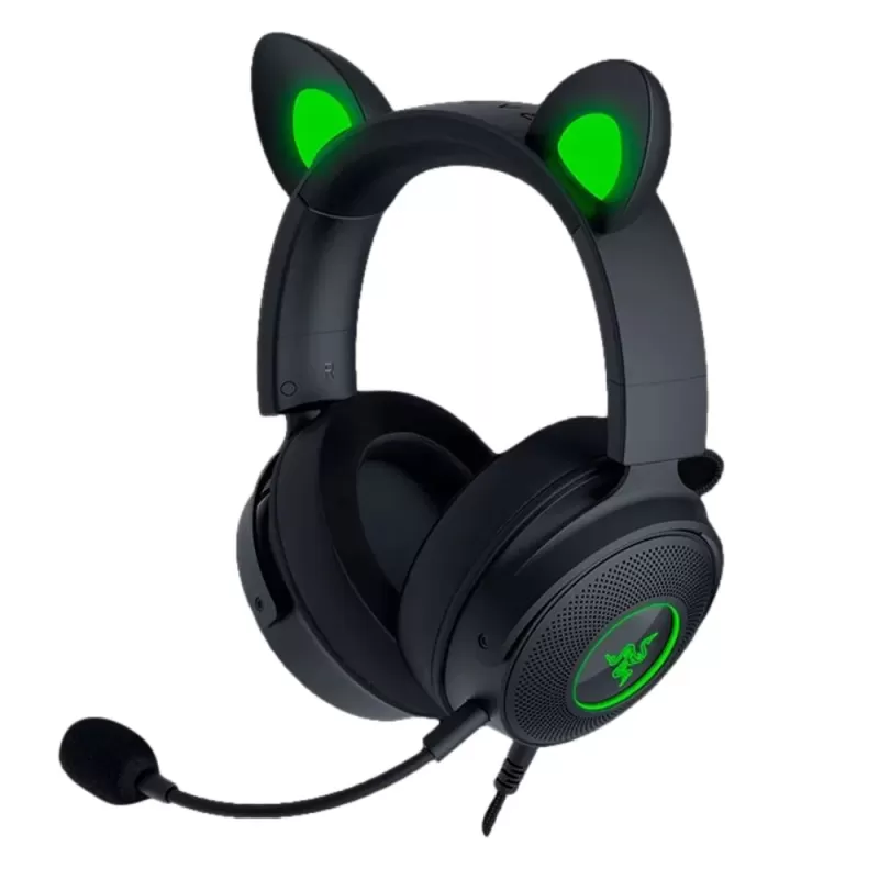 אוזניות גיימינג חוטיות RAZER KRAKEN KITTY V2 PRO שחור