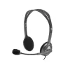 אוזניות Logitech Headset H110 צבע שחור, כסוף