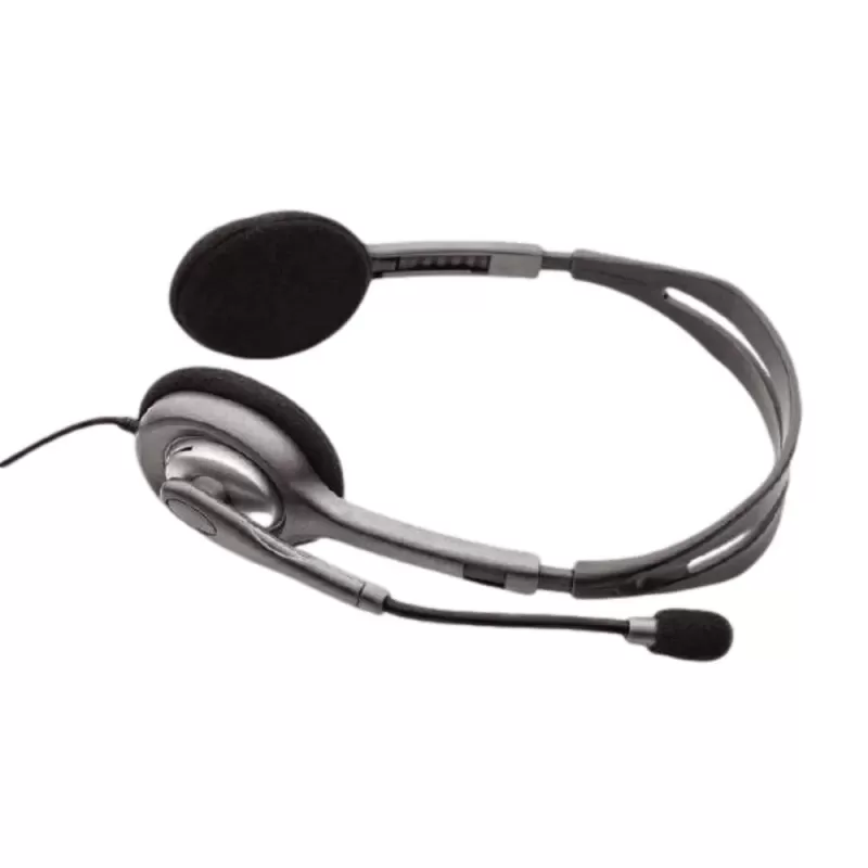 אוזניות Logitech Headset H110 צבע שחור, כסוף