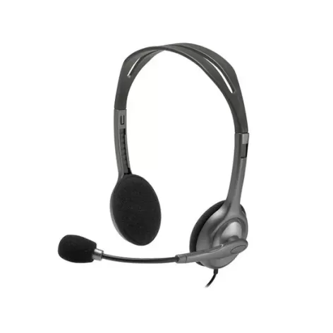 אוזניות Logitech Headset H110 צבע שחור, כסוף